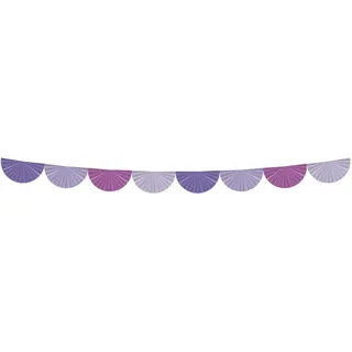 Folat 24337 Lila Papier Party Dekorationen Fächergirlande - Posh Purple - 4 Meter - Party Dekorationen für Festival, Karneval, Geburtstag deko