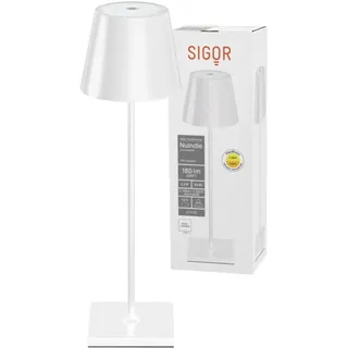 SIGOR Nuindie LED-Akku-Tischleuchte für Garten und Terrasse (weiss)