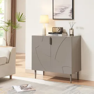 Sideboard 'Starvili' mit 2 Türen 75 x 76 x 38 cm Grau - Grau