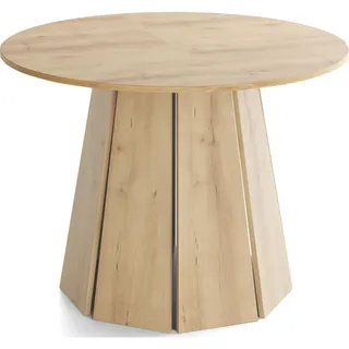 WFL Group Esstisch Lunda rund, Buche Hellbraun 120/120/76 cm , Buchefarben , Holzwerkstoff , Rechteckig,Rechteckig , 120x76x120 cm , Esszimmer, Esstische