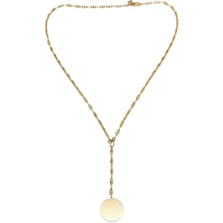 FOSSIL Women's goldfarbene Edelstahlkette mit Karabinerverschluss Runde Halskette mit Anhängern