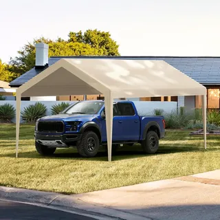 Vevor Carport-Garagenzelt 3 x 6 m beige inkl. UV-Schutz