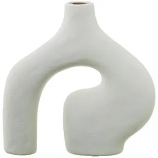 DRW Abstrakte Tischvase, Keramik, cremefarben, rau, 23 x 7 x 23 cm, Medidas: 23x7x23cm