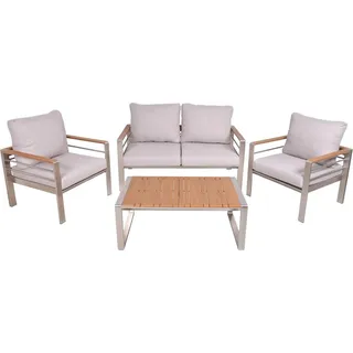 Garden Pleasure Lounge-Set Florence 4-teilig Braun-Beige