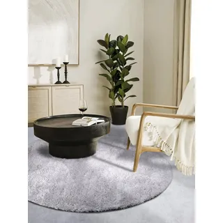 HANSE HOME Olaf Hochflorteppich Ø 160 cm Hellgrau