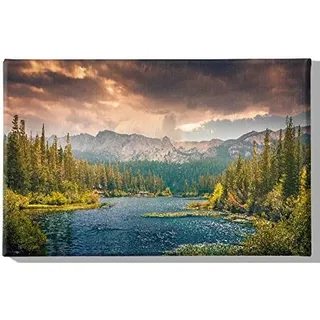Homemania HM20KNV45x70-255 Bild Baum Landschaft Wohnzimmer Schlafzimmer Mehrfarbig Polyester Holz 45 x 3 x 70 cm