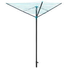 JVL Wäschespinne mit 3 Armen, pulverbeschichteter Stahl, 30 m, Grau (11-200)