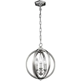 Corinne Classic Kronleuchter Stahl poliert Nickel 3 Lichter E14 T28,6 Cm - Silber