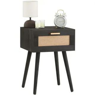 CARO-Möbel Nachttisch Kiran , Holz , Paulownia , Vintage , 40x57x36 cm , Schlafzimmer, Nachtkästchen