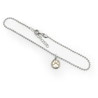 DUR Schmuck Damen Fußkette LUCKY DOG Strandsand, Silber 925/- 22,5cm+3cm A1662