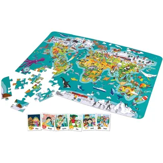 HaPe 2-in-1-Weltreise Puzzle und Spiel - 105 Teile