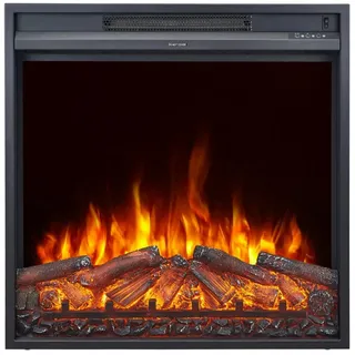 CHEMIN'ARTE Elektrokamin mit heizung - Einbaukamin - Kamin Elektrisch – Deko Kamin mit Realistischer Flammeneffekt LED – Elektrische Heizung 2000W - 71 x 15 x 74 cm - Schwarz
