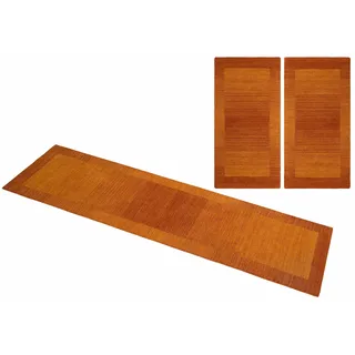 THEKO Bettumrandung THEKO "Gabbeh Super, Handweb, Teppich, Bordüre, reine Wolle" Gr. 14, braun (rostbraun), H:9mm, Obermaterial: 100% Wolle, Bettumrandungen, Bettvorleger, Schlafzimmer, Läufer-Set
