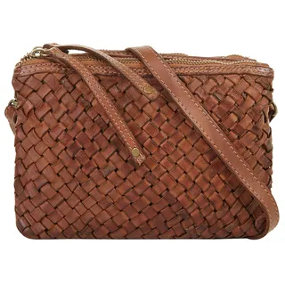 Samantha look Umhängetasche SAMANTHA LOOK, Damen, Gr. B/H/T: 21cm x 16cm x 2cm onesize, braun (cognac), Leder, vintage, Taschen Umhängetasche, echt Leder, Made in Italy