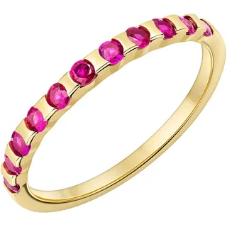 Fingerring FIRETTI "Schmuck Geschenk Gold 333 Damenring Ring Memoire" Gr. 62, gelbgoldfarben, rot, Fingerringe, Damen, 62, Gelbgold 333, 1,8mm, Fingerring, mit Edelsteinen