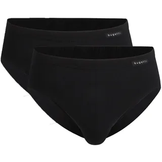 Bugatti Herren Slips - FLEXCITY, Sport-Slip, Briefs, Stretch Cotton, Vorteilspack Schwarz M