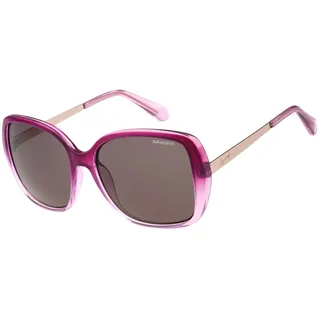 Sonnenbrille SUPERDRY "Modell 996094", Damen, violett, transparent, leicht transparent, Sonnenbrillen Sonnenbrille, Form Butterfly, Logoschriftzug auf Bügel, Kombifassung
