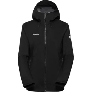 Mammut Outdoor Hardshell Hooded Jacket Women | Damen Jacke für Outdoor, Wasserdicht & Atmungsaktiv, Wanderjacke, Funktionsjacke, Hardshelljacke, Wassersäule 20.000 mm | Schwarz, L