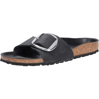 Birkenstock für Damen. 1006523 Ledersandalen Madrid schwarz (38), Wohnung, Keine, Lässig