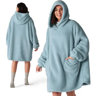BEDSURE Hoodie Decke mit Ärmeln - Kuschelpullover als Geschenke für Frauen - Tragbare Decke zum Anziehen Erwachsene Kuscheldecke mit Ärmeln Weich Warm Geschenke für Freundin Mütter, Grün 95x85 cm