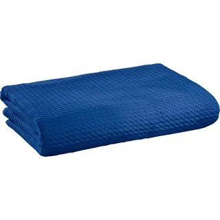 Erwin Müller Sommerdecke, Baumwolldecke blau Größe 100x150 cm - luftig-leicht, weiche Qualität, sehr angenehm - 100% Baumwolle
