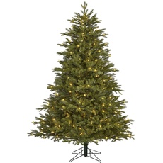 Black Box Trees Cottage Künstlicher Weihnachtsbaum mit LED-Beleuchtung – H155 x Ø122 cm – Grün