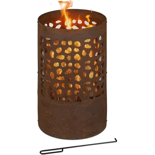 relaxdays Feuertonne Rostoptik