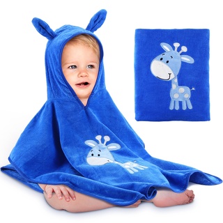 Yosemy Baby Handtuch Kapuze 100% Baumwolle - Oeko TEX - Kapuzenhandtuch Badeponcho Kinder Babyhandtuch mit Kapuze Weich & Super Saugfähig 0-3 Jahre-Giraffen