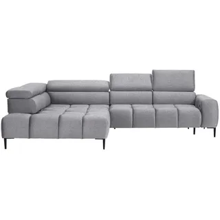 Welnova Ecksofa , Grau , Textil , Uni , Ottomane links, L-Form , 300x216 cm , Made in Eu , Typenauswahl, Stoffauswahl, seitenverkehrt erhältlich, Hocker erhältlich, Rücken echt , Wohnzimmer, Sofas & Couches, Wohnlandschaften, Ecksofas