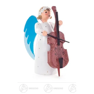 Engel mit Bass, stehend h=ca 7 cm NEU Erzgebirge Weihnachtsfigur Holzfigur