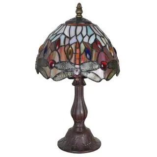 Historische Tischleuchte „Villa Tiffany“ Jugendstil Libellen Glasschirm Lampe