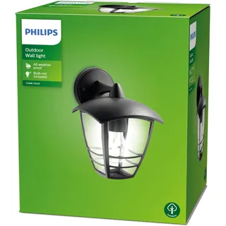 Philips Außenwandleuchte Aluminium 24,0 cm spritzwassergeschützt dimmbar schwarz
