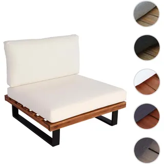 Lounge-Sessel HWC-H54, Garten-Sessel, Spun Poly Akazie Holz MVG-zertifiziert Aluminium ~ braun, Pols