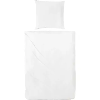 Primera Bettwäsche »Uni Luxus-Satin in Gr. 135x200, 155x220 oder 200x200 cm« 2 Stk. tlg. Bettwäsche aus Baumwolle, unifarbene Bettwäsche mit Reißverschluss, weiß