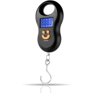PARENCE PARENCE.- Tragbare elektronische Angelwaage 40 kg – Digitaler Haken mit hintergrundbeleuchtetem LCD-Display | Präzision 10g | TARA & HOLD | Kompakter Wiegehaken für Angler
