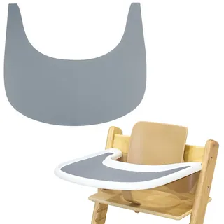 LLHQAMT Hochstuhl Tischset, strapazierfähiges Hochstuhl Platzset Silikon, sauber und hygienisch, für Tripp Trapp Hochstuhl Zubehör, geeignet für Tripp Trapp Hochstuhl Tablett (Grau)