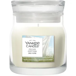 Yankee Candle Signature Kleine Duftkerze im Glas | Clean Cotton Kerze | Wachsmischung auf pflanzlicher Basis | Perfekte Geschenke für Frauen