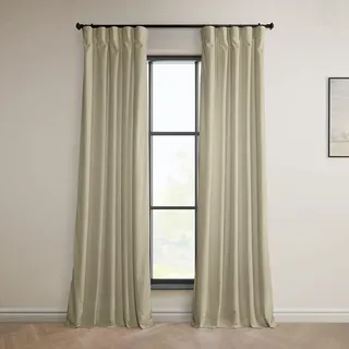 HPD Half Price Drapes VPYC Heritage Plüsch-Samt-Vorhang (1 Stoffbahn), 127 x 300 cm, Macchiato Beige