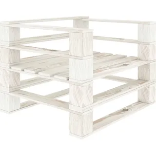SYFAXTM Outdoor-Sessel Paletten Holz Weiß - Weiß