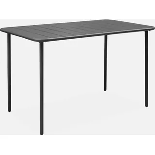 sweeek - Gartentisch aus Stahl für 4 Personen - Anthrazit - Grau