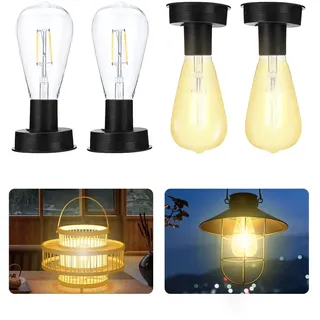 WRQIOO Solar Glühbirnen für Draußen, 4 Stück 7cm Garten Solarleuchten Ersatzteile, Solarleuchten Ersatz Top mit Heller LED Glühbirne, Solar Hängeleuchte Ersatzteile für Lampions Außen Wetterfest