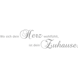 OTTO home Wandspruch "Wo sich dein Herz wohlfühlt, ist dein Zuhause" Wandaufkleber, selbstklebend, rückstandslos abziehbar, Sticker, Spruch, grau