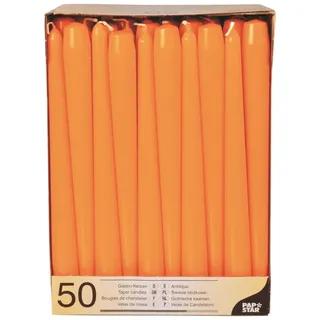 Papstar Leuchterkerzen 25 cm orange 50 St.