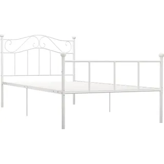 vidaXL Bettgestell Weiß Metall 90×200 cm - Weiß