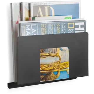 Zeitschriftenständer für den Schreibtisch, Zeitschriftenordner, Aktenordner, A4-Papier, A4-Papier, Küche, Büro, Eingangsbereich, Badezimmerregal, Schwarz, 2 Stück