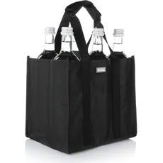 Vaily Flaschentasche - Praktischer Flaschenträger mit 6 Fächern - Getränketasche für Flaschen 6 x max. 1,5 Liter - Ideal zum Einkaufen und Wegbringen von Leergut - 27 x 18 x 23 cm
