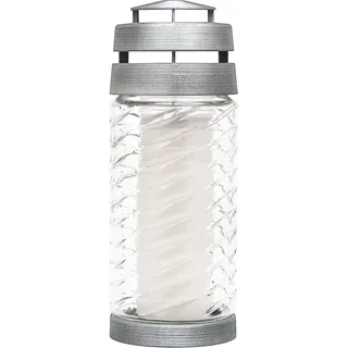 Grablicht Sensucht Brenndauer bis zu 50 Stunden - Elegantes Glas Grabkerze Wetterfest- Für Paraffin- & Öleinsätze - Grableuchte - Gedenkkerze - Hochwertiges Grablicht (Weiss)