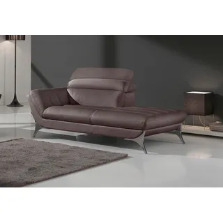 Egoitaliano Recamiere »Sueli, extravagantes Design und erstklassiger Sitzkomfort« Solitärmöbel, hochwertiger Lederbezug, inklusive Kopfteilverstellung, braun