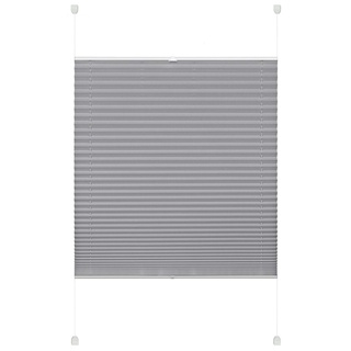 GARDINIA Deco Company Plissee zum Klemmen, Blickdichtes Faltrollo, Alle Montage-Teile inklusive, EASYFIX Plissee verspannt mit zwei Bedienschienen, Grau, 80 x 220 cm (BxH)