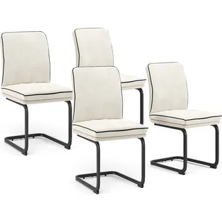 Vicco Freischwinger Eleganza, 4er Set, Beige - Beige